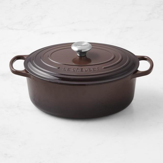 Le Creuset Signature Enameled Cast Iron Oval Dutch Oven, 6 3/4-Qt., Ganache