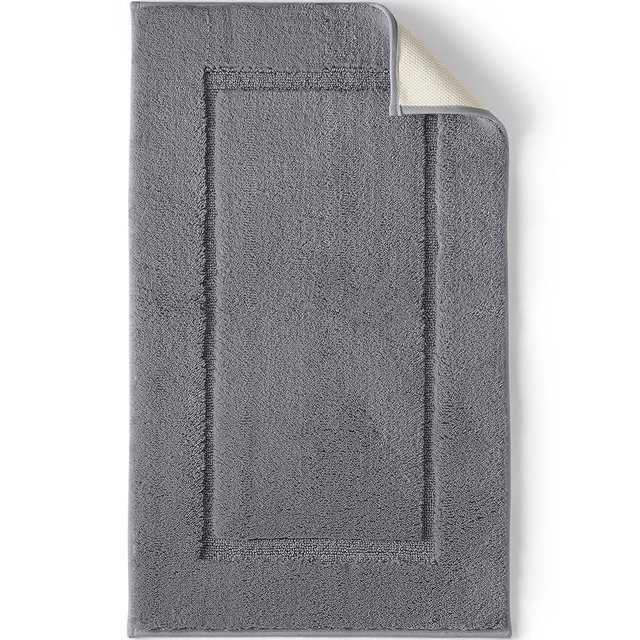 Lands' End Non Skid Bath Rug Rich Steel 16" x 23"