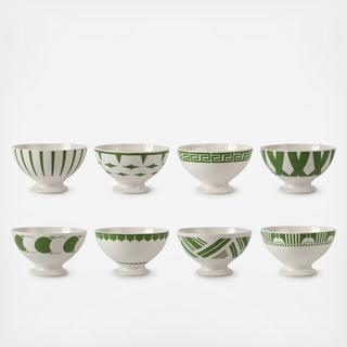 Vintage Deco Au Lait Bowl, Set of 8