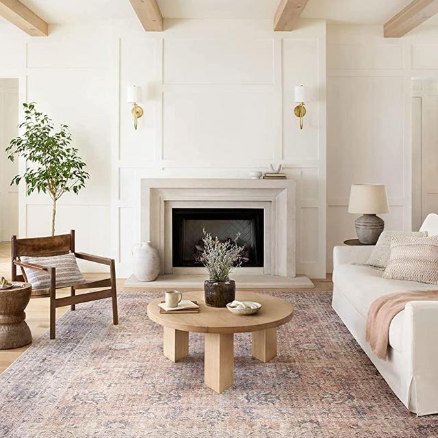 Loloi II Skye Collection SKY-01 Blush / Grey, Traditional 6'-0" x 9'-0" Area Rug