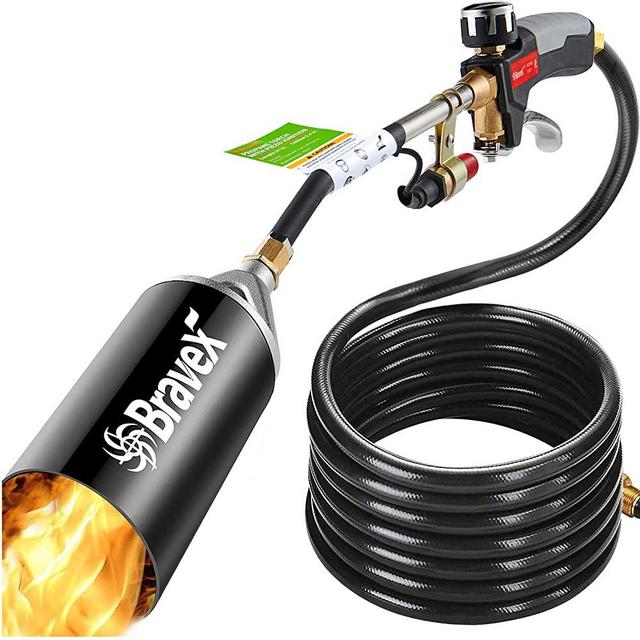 Propane Torch Weed Burner (cCSAus Certified), Heavy Duty Weed Torch with Turbo Trigger Push Button Igniter (Piezo Electric Ignition), High Output 700,000 BTU, Fits for 5-100LB Propane Tank