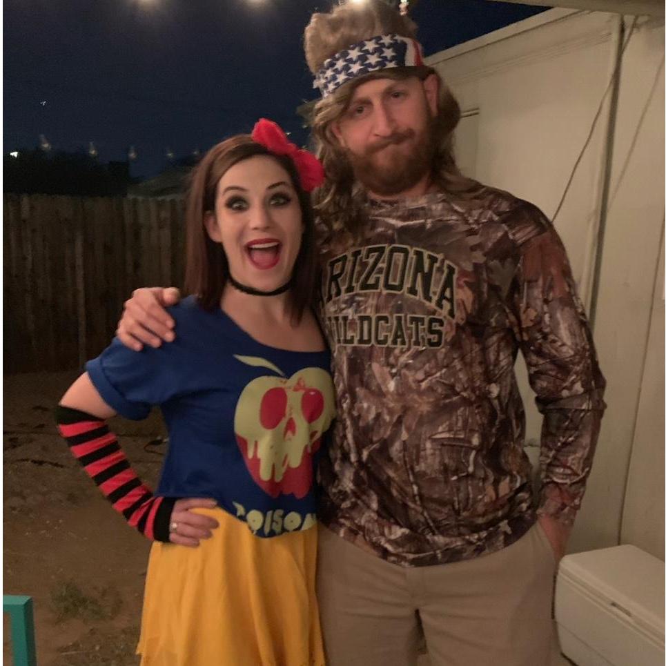 1st HALEoWeen together - October 2018. Punk rock Snow White and Duck Dynasty.