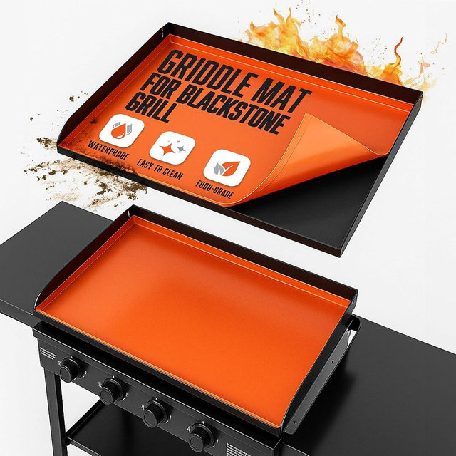 CRODALE BRANDS 36" Blackstone Silicone Mat - Heavy Duty Food Grade Silicone Griddle mat for Blackstone Griddle - BBQ Shield Against Rust, Grease & Dirt, All-Season Protection - Griddle Accessories