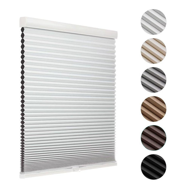 MYshade Blackout Cordless Cellular Shades Honeycomb Shade for Indoor Windows Room Darkening Blinds for Bedroom Pull Down Window Shades Easy to Install 30 inch Wide, 48H Pleated Shade White