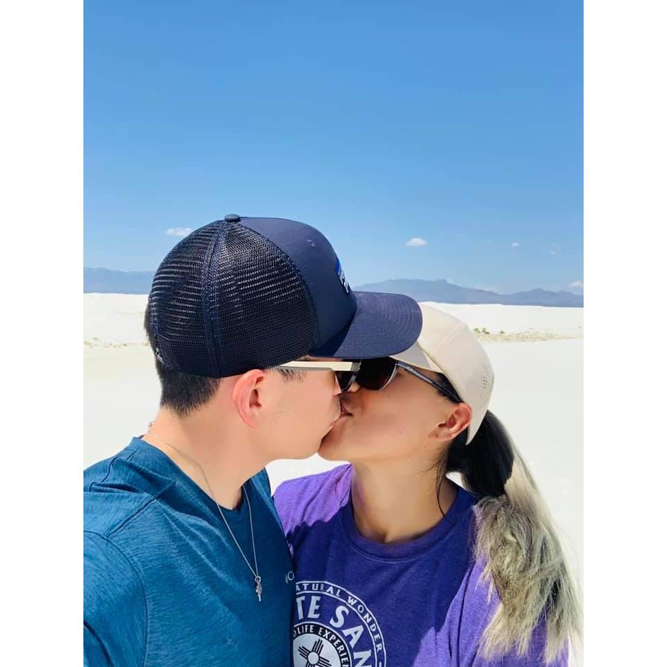 Our 2nd kiss at White Sands, NM.