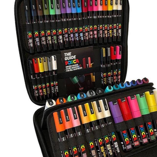 Uni Posca Marker Pens - New Edition 54 Pen Set - Carry Case Included