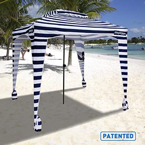 EasyGo Cabana - 6' X 6' - Beach & Sports Cabana Keeps You Cool and Comfortable. Easy Set-up and Take Down. Large Shade Area. More Elegant & Classier Than Beach Umbrella
