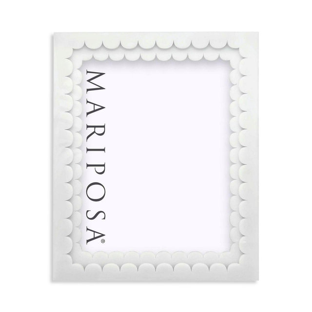 Mariposa White Acrylic Double Scallop Frame, 8" x 10"