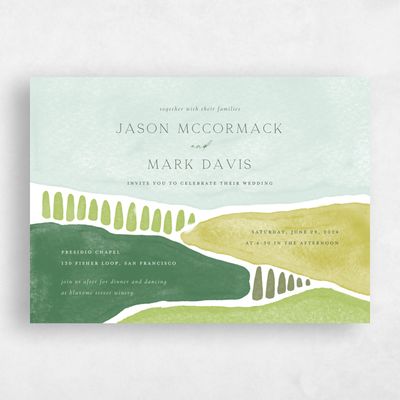 Mint, Green Wedding Invitation - Vallejo Landscape