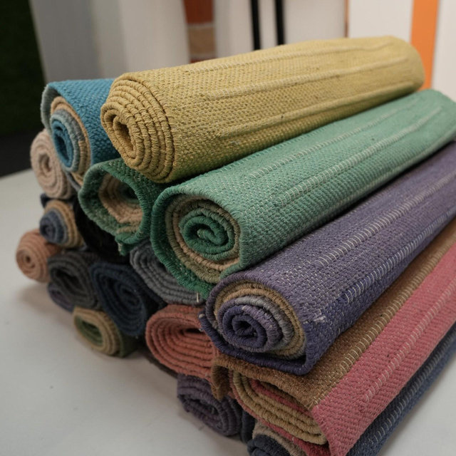 Organic Cotton Yoga Mat, Handwoven Eco-Friendly Pilates Fitness Mat