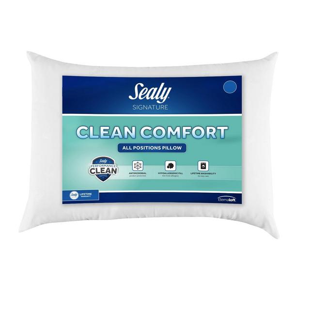 Sealy Standard Clean Comfort Antimicrobial All Positions Bed Pillow