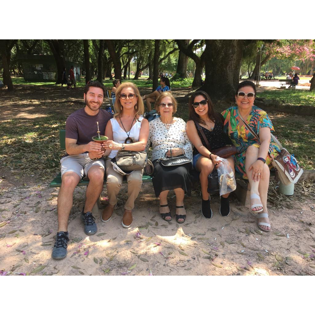 A walk in Porto Alegre March 2020: Matt, Tia Angela, Donna Antoineta, Nicole, Debora