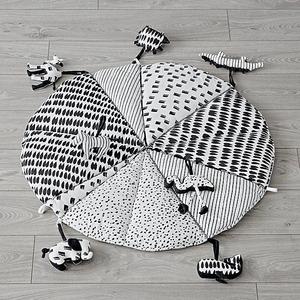 Black and White Baby Play Mat with Rattles