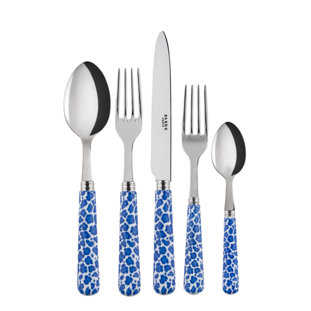 Sabre Leopard Lapis Blue 5-Pc Setting