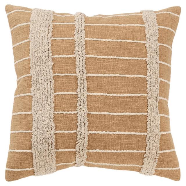 14"x26" Oversized Striped Lumbar Throw Pillow Cover Natural - Rizzy Home