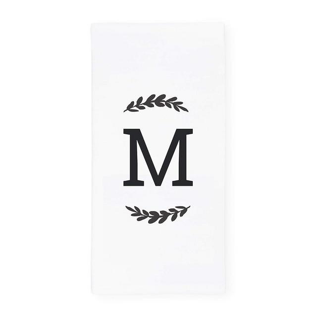 The Cotton & Canvas Co. Personalized Single Monogram Initial M Soft Absorbent Kitchen Tea Towel, Flour Sack Towel, Dish Cloth