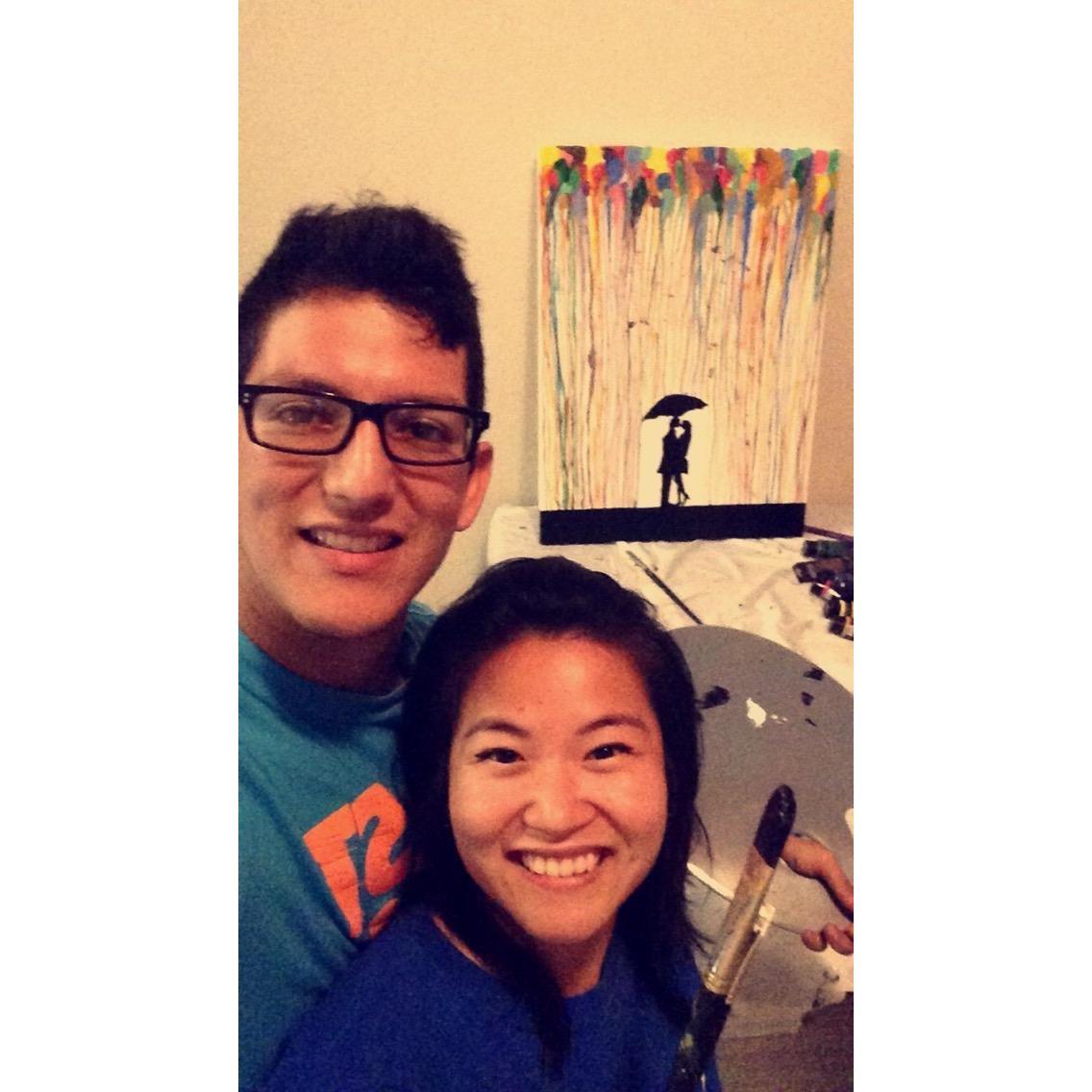 Our first painting together.