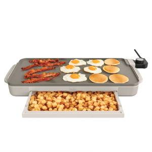 Bella - 10" x 20" Electric Griddle with Warming Tray - Oatmilk Model