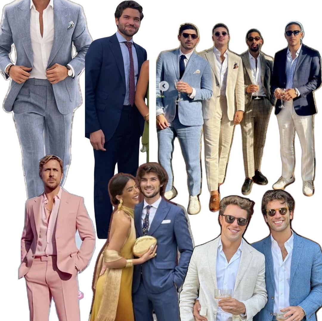Men's inspiration for wedding day – tie or no tie, your choice! We encourage suits over tuxes, in any color.