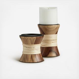 Lucky Brand - Wood 2-Piece Pillar Holders