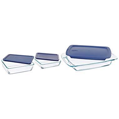 Pyrex Easy Grab 6-Piece Glass Bakeware and Food Storage Set