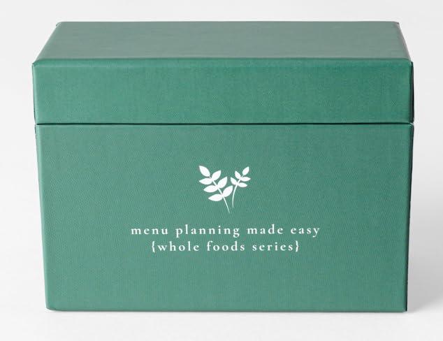 Meal Planner with 72 Recipe Cards (Whole Foods Menu) - Weekly Menu Planner | Sturdy Recipe Box | 12 Reusable Grocery Shopping Lists | 5 Blank Recipe Cards | Recipe Card Protector | Recipe Ideas