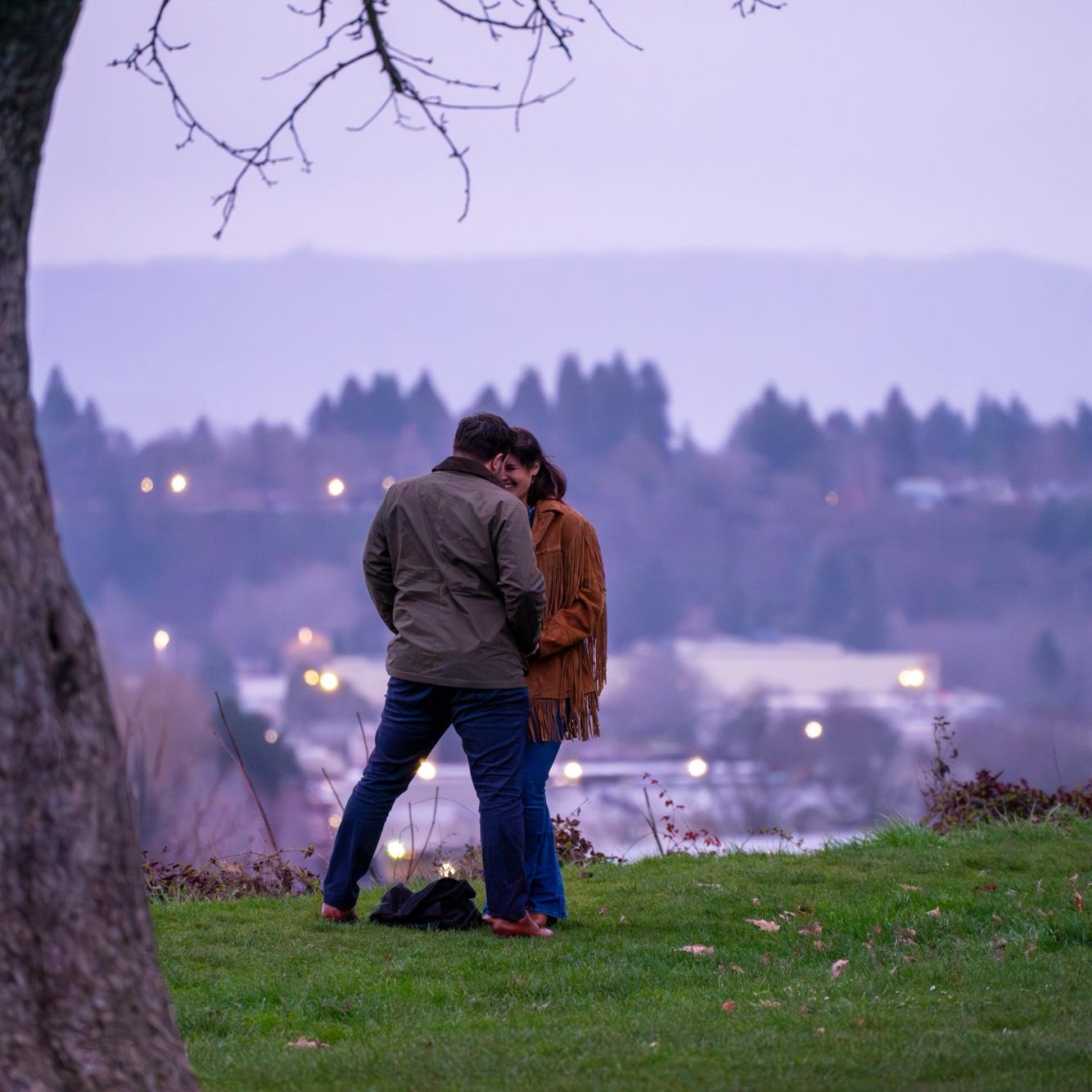 In March 2025, Scott asked Kelsey to go their favorite sunset spot in Portland. Kelsey said, "Uh, it's raining?"