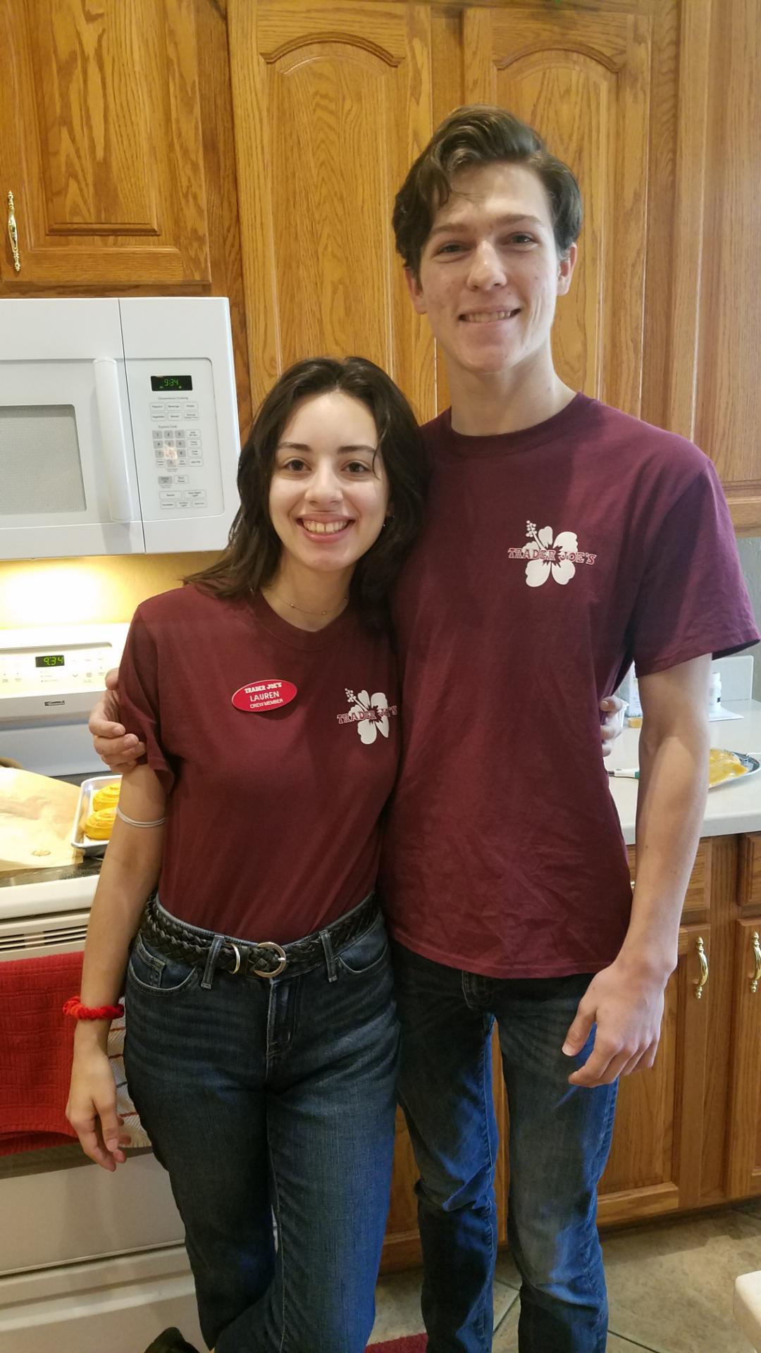 Us both in our matching work outfits!