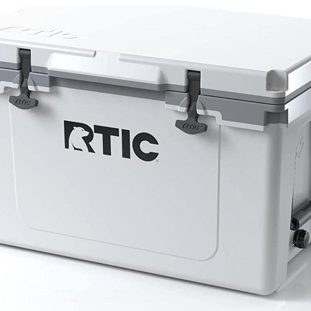 RTIC Ultra-Light Hard Cooler Insulated Portable Ice Chest Box for Beach, Drink, Beverage, Camping, Picnic, Fishing, Boat, Barbecue, 30% Lighter Than Rotomolded Coolers- 52 Quart, white