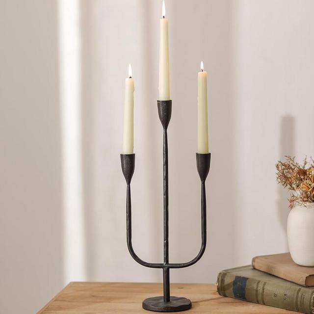 Romadedi Candelabra Balck Candlestick Holders: Taper Candle Holders Metal Tall Vintage Candle Holders Iron for Table Centerpiece Antique Decor Fireplace Candle Stands Decorative Mantle