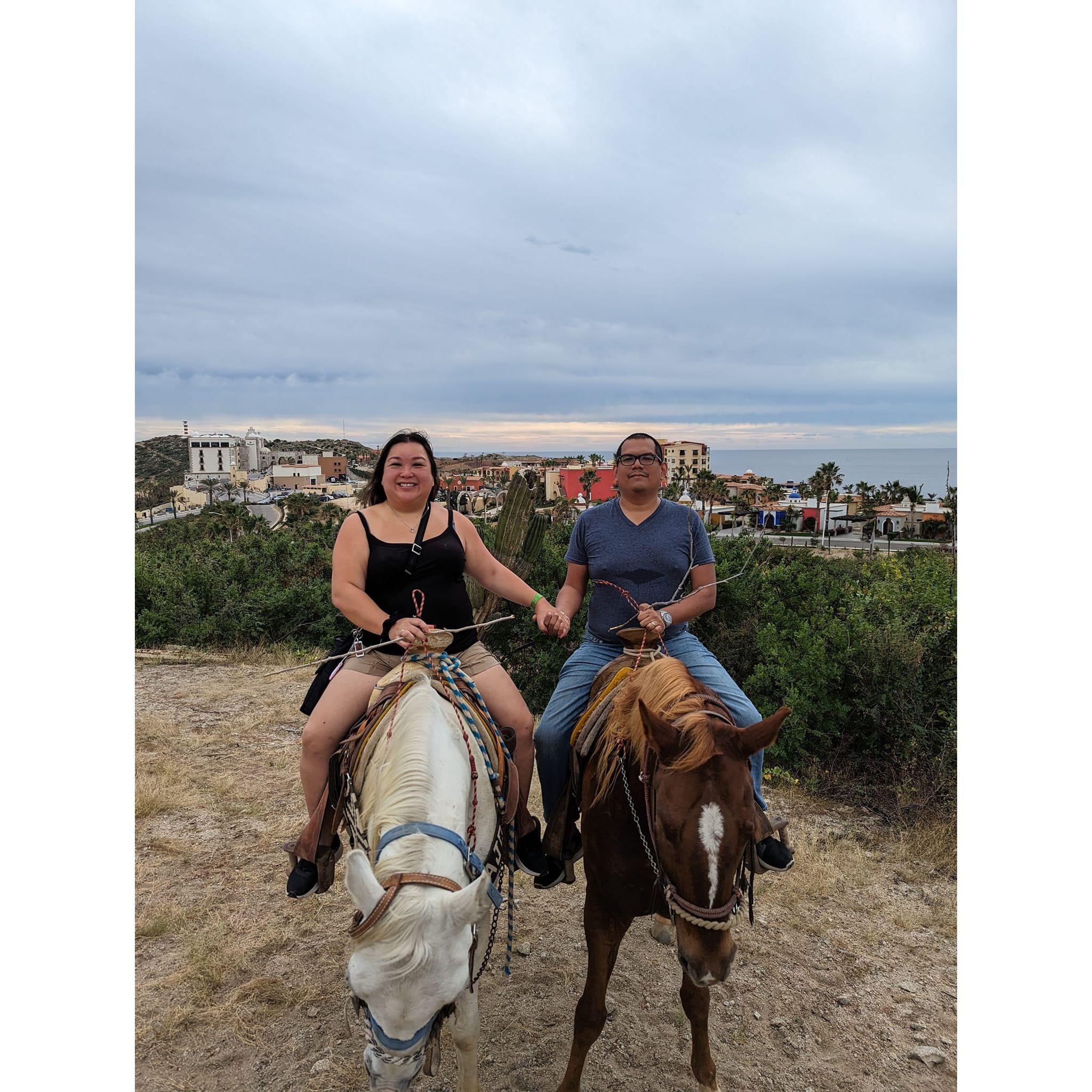 First horseback ride together in Cabo