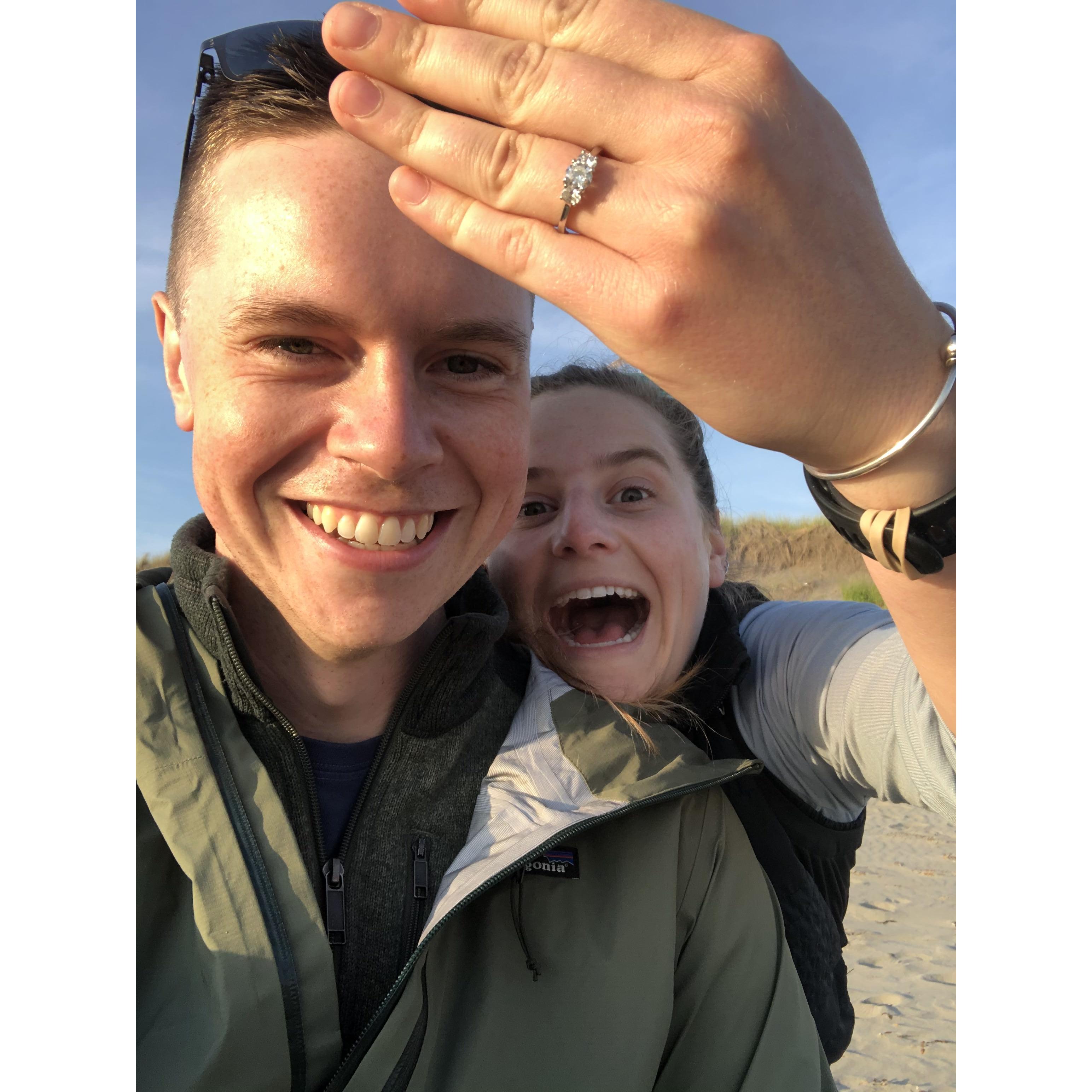 Seconds after we got engaged on the beach at Twin Harbors State Park