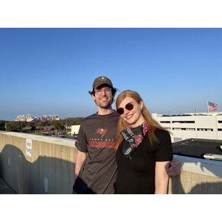 Watching the Superbowl from Daniel's apartment roof.