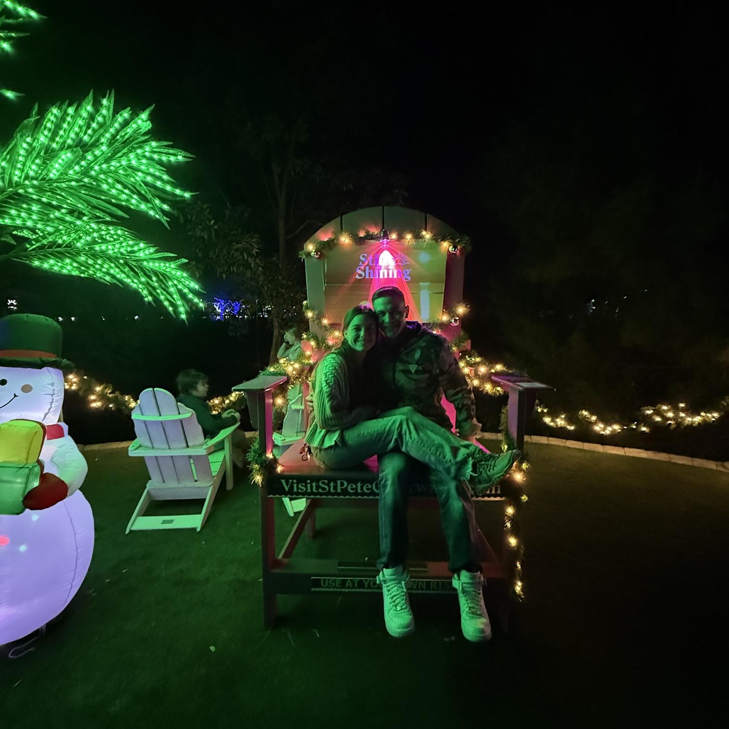 Christmas lights at the botanical gardens. Our first Christmas together :)