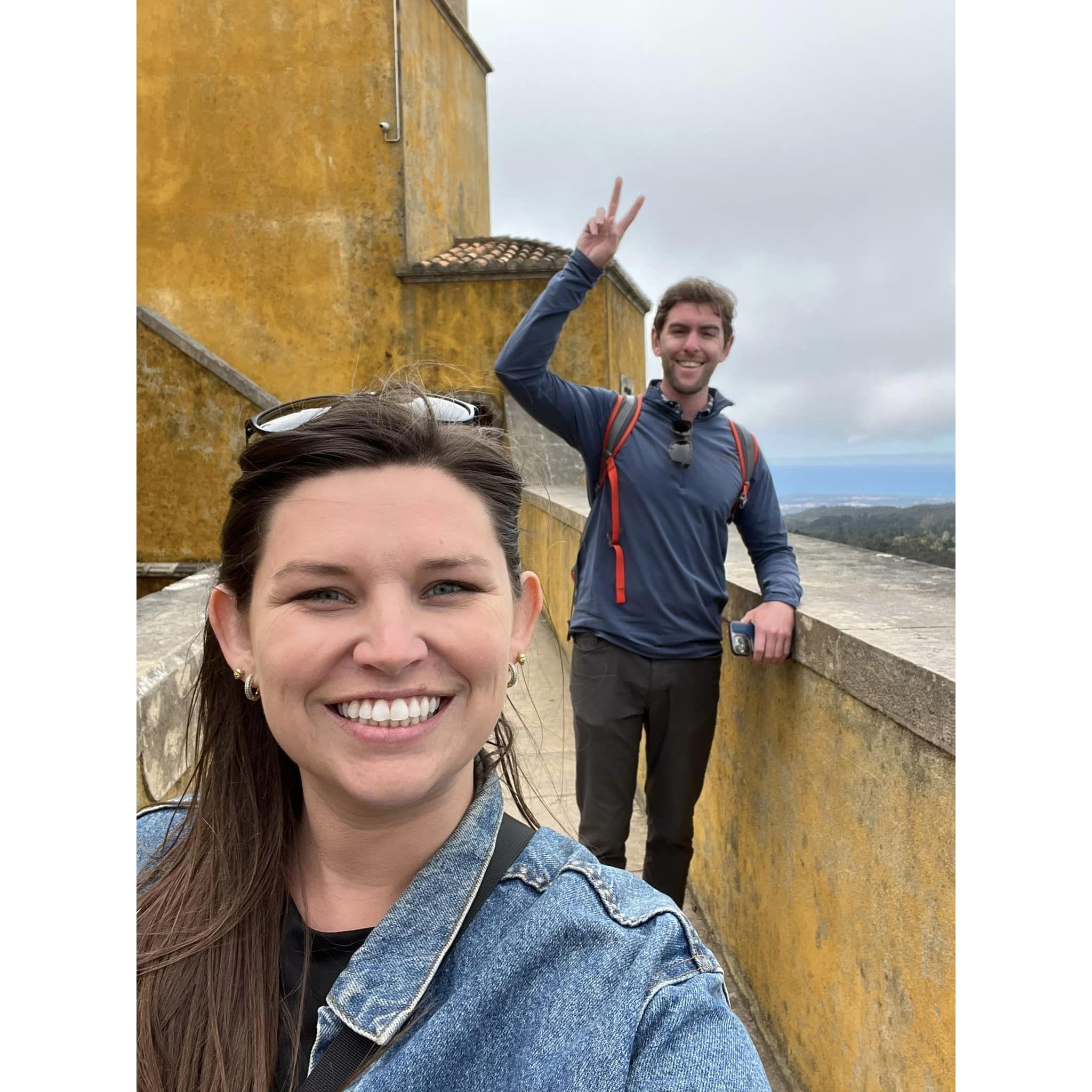 Enjoying the views from Pena Palace in Sintra, Portugal