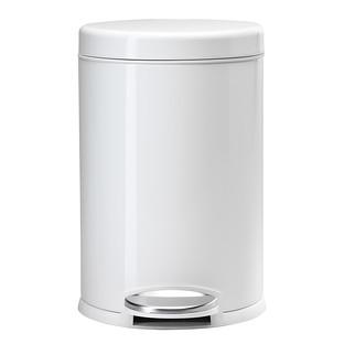 simplehuman White 1.2 gal. Round Step Trash Can