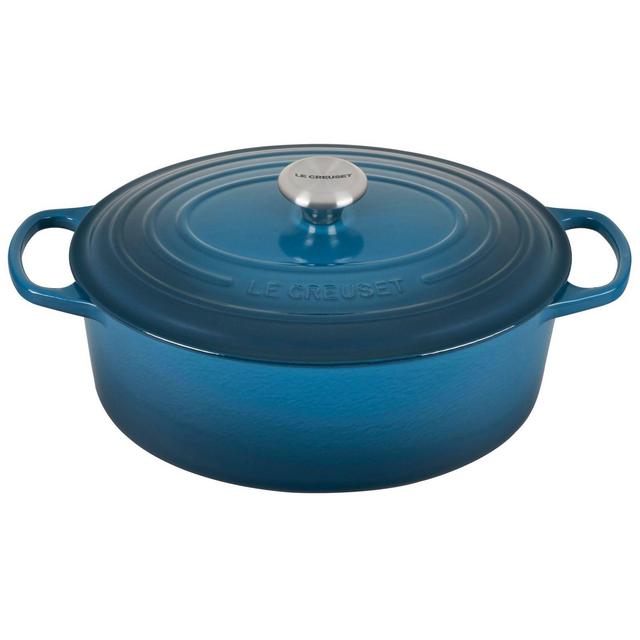 Le Creuset® Signature 6.75 qt. Cast Iron Covered Oval Dutch Oven in Deep Teal