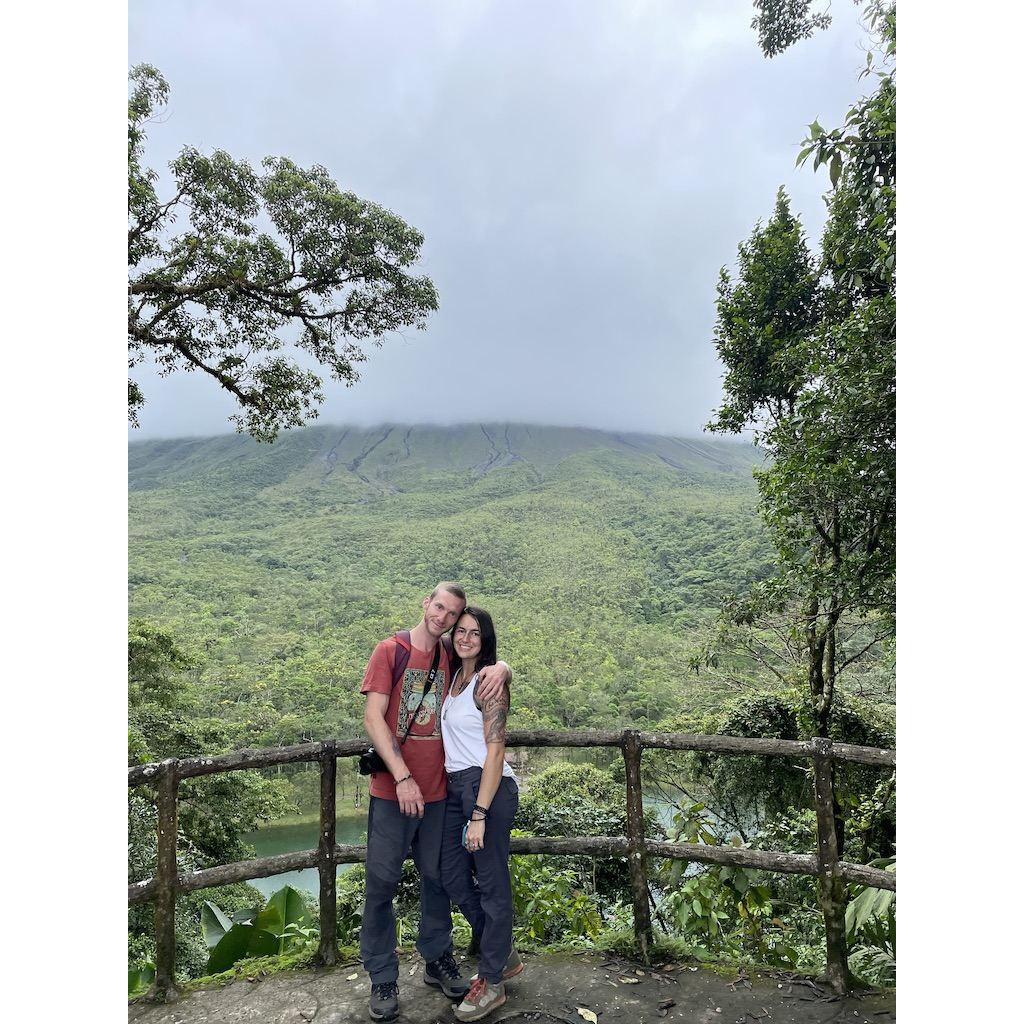 At Arenal Volcano (although it was completely cloud covered) in Costa Rica 2021. Corey's first trip outside the US.