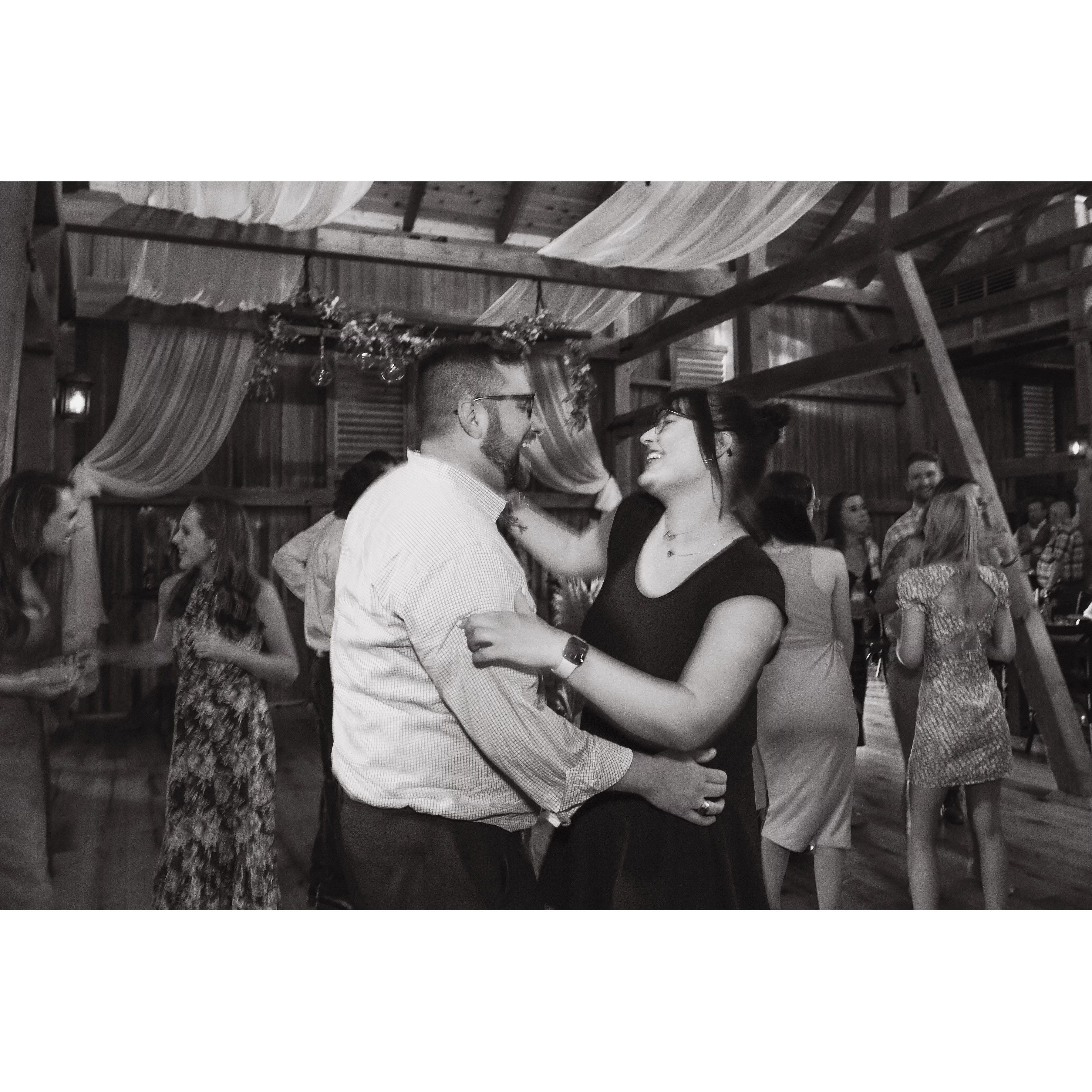 First time they danced together outside of their kitchen