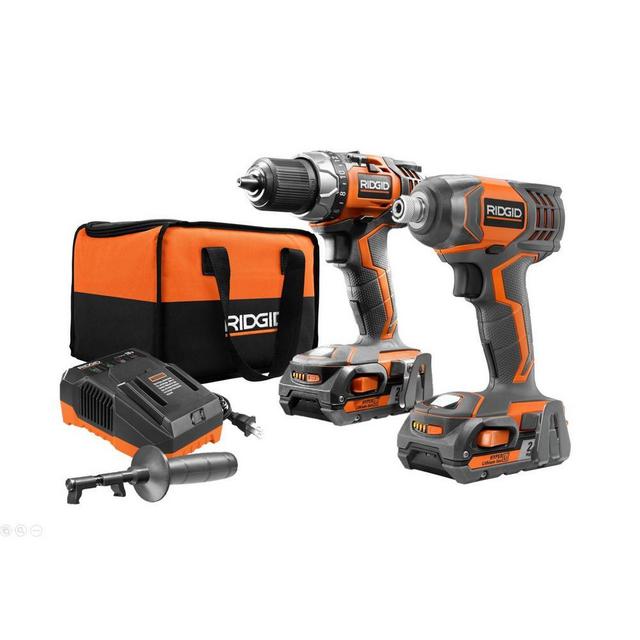 18-Volt Lithium-Ion Cordless Drill/Driver and Impact Driver 2-Tool Combo Kit with (2) 2.0 Ah Batteries, Charger, and Bag