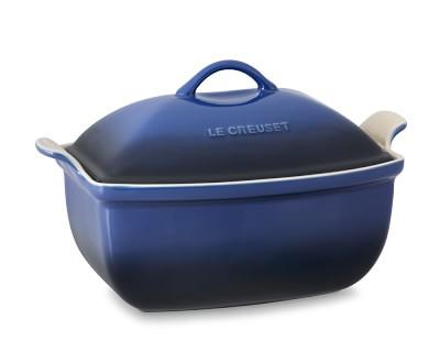 Color: Lapis, Le Creuset Heritage Stoneware Deep Covered Baker