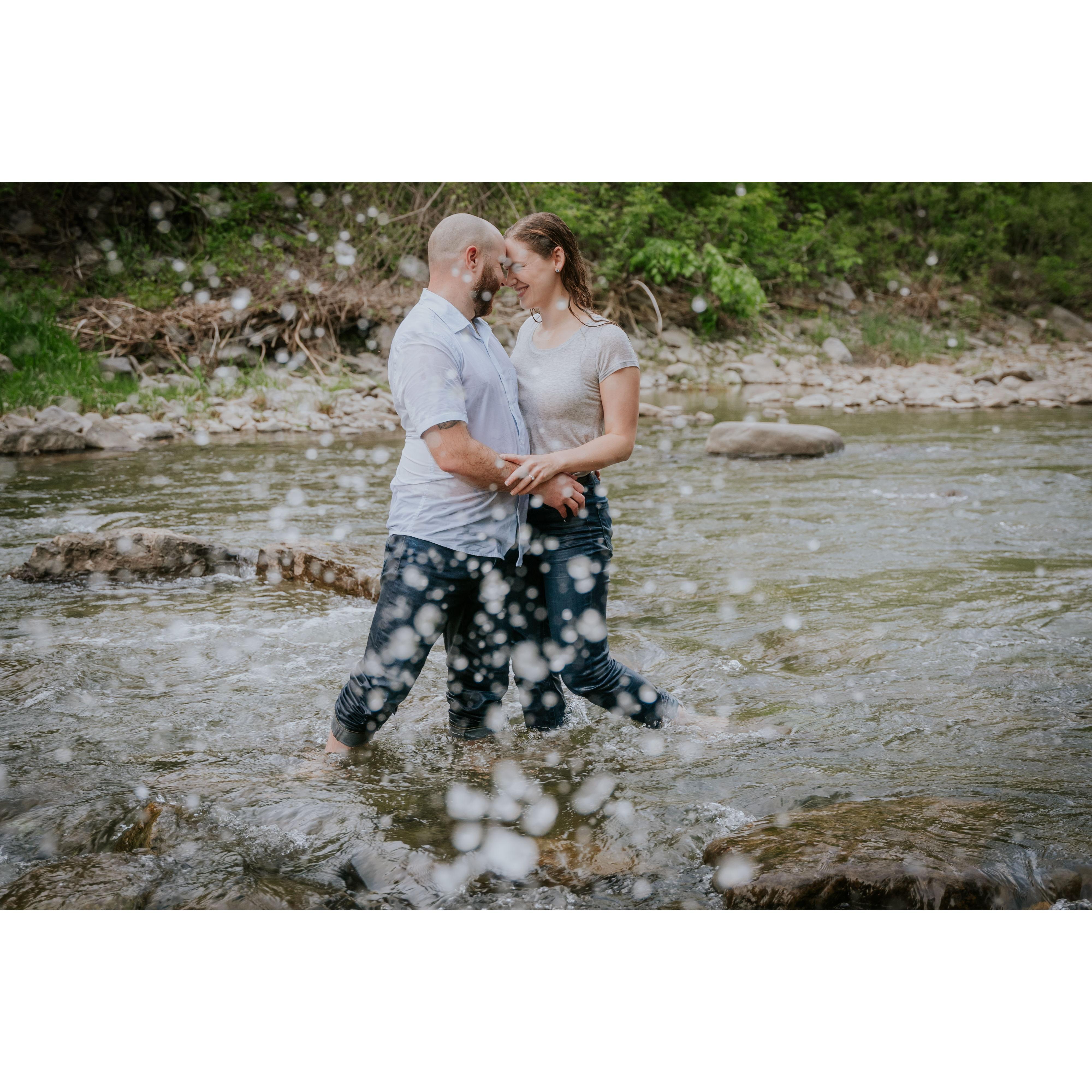 On our first date we went to a river for a refreshing dip.