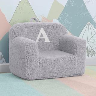 Personalized Monogram Grey Cozee Sherpa Chair