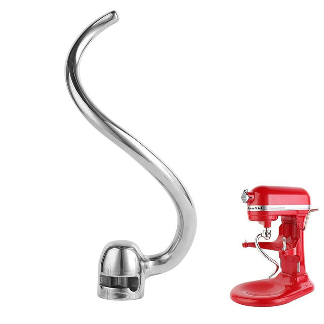 Stainless Steel Spiral Dough Hook Compatible with KitchenAid 5-6QT Mixer Bowl Lift Stand Mixer Accessory, Dough Hook,Rust Resistant, Effectively Kneads Bread,Pizza,Pasta and Biscuits,Dishwasher Safe