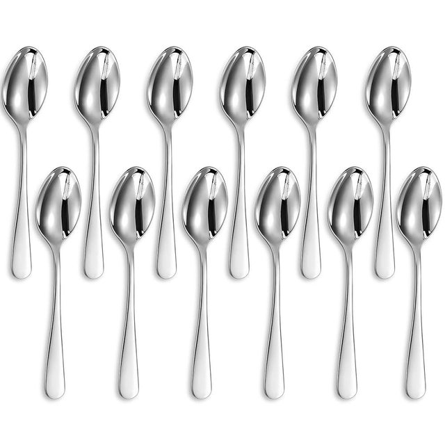KEAWELL Premium Louise Demitasse Espresso Spoons, 18/10 Stainless Steel Mini Coffee Spoons, Dishwasher Safe (4.7 inches, 12)