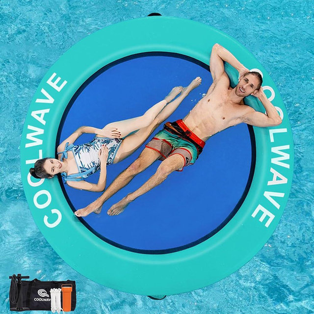 COOLWAVE Inflatable Water Hammock Floating Dock, Inflatable Raft for Family and Friends, Float Ring for Parties, Fits Multiple People, 6 FT/8FT/10FT/12FT