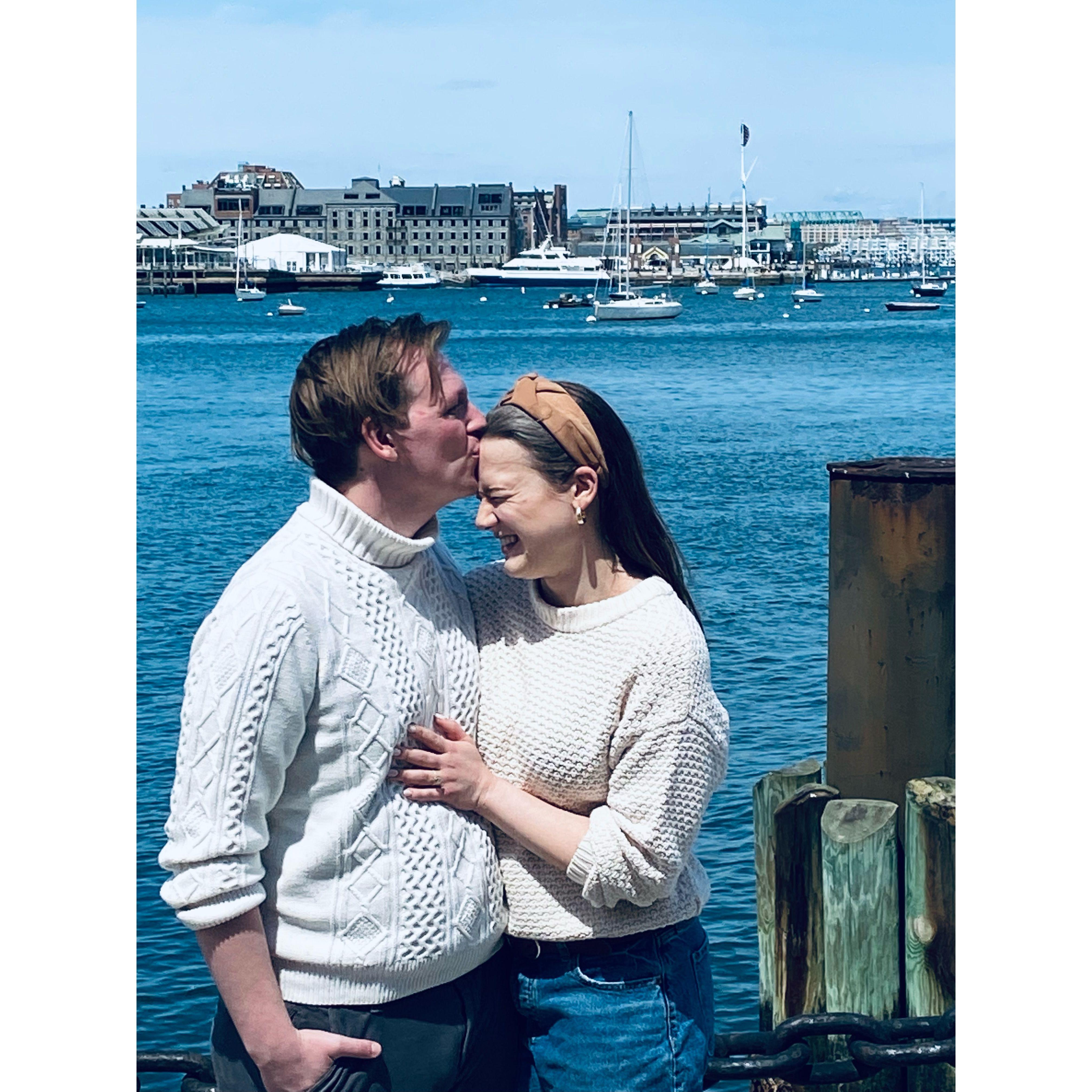 Engaged!! (And accidentally matching sweaters!)