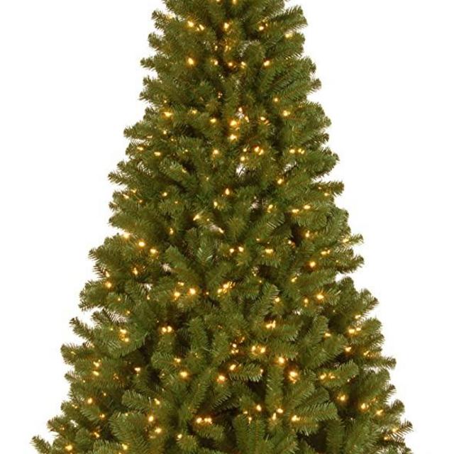 National Tree Company Pre-lit Artificial Christmas Tree | Includes Pre-strung White Lights and Stand | North Valley Spruce - 6.5 ft