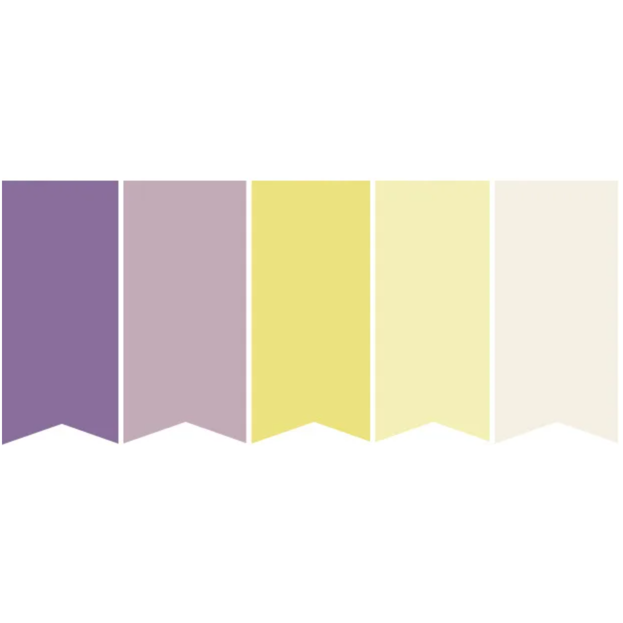 A picture showing 2 shades of purple fading into 3 shades of yellow.