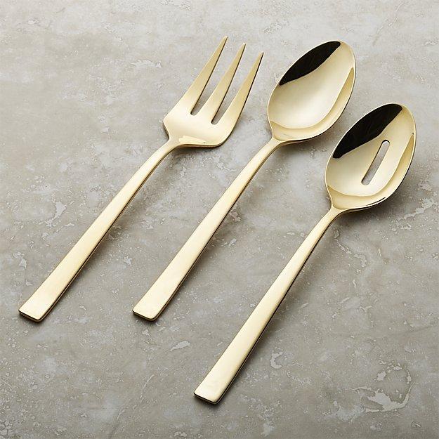 Emory Gold 3-Piece Serving Set